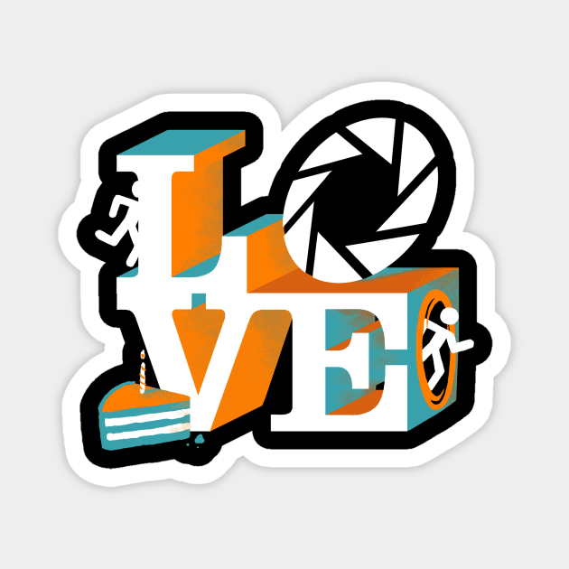 LOVE Portal Lettering - Video Game - Geeky and Funny Magnet by BlancaVidal