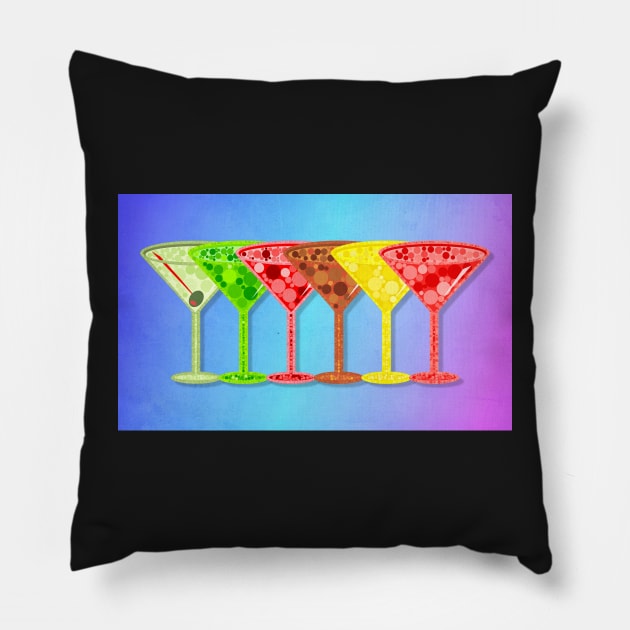 Martinis | Pop Art Pillow by williamcuccio