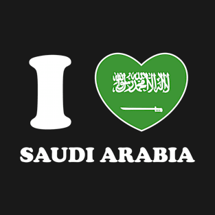 I Love Saudi Arabia Heart Flag Women Men Kids Souvenir T-Shirt