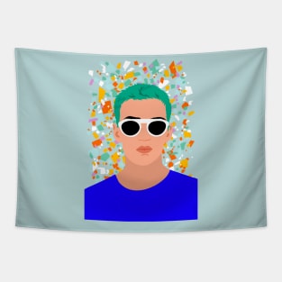 Boy with sunglasses Tapestry