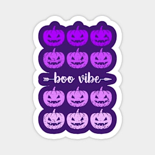 Boo Vibe, Halloween pumpkins, purple Magnet