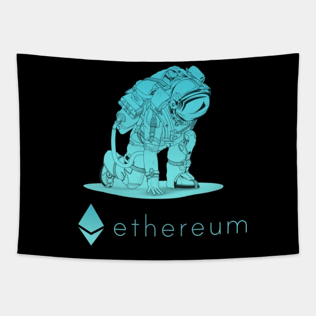 Ethereum Eth coin Crypto coin Cryptocurrency Tapestry by JayD World