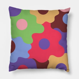 Retro Egg Flowers - True Spring Seasonal Color Palette Pillow