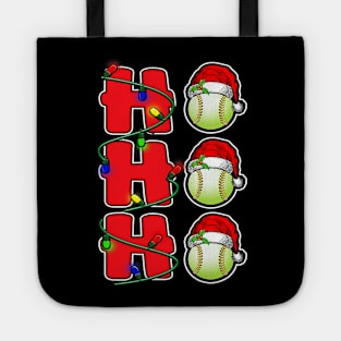 Ho Ho Ho Santa Hat Softball Ball Christmas Funny Men Women Tote