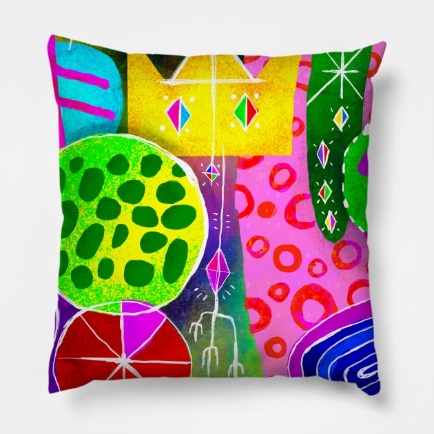 Shapes vs Shapes Part 2 Pillow by Irina's Family Art Circle 