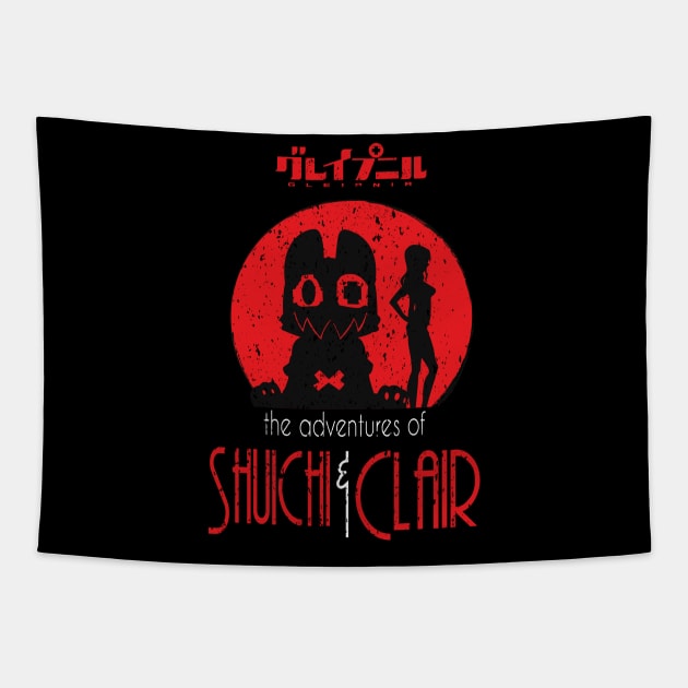 GLEIPNIR: THE ADVENTURES OF SUICHI & CLAIR (BLACK) GRUNGE STYLE Tapestry by FunGangStore