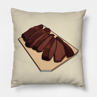 Beef brisket cartoon illustration Pillow