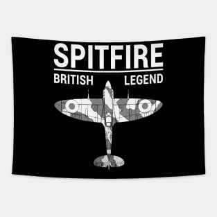 Supermarine Spitfire RAF Fighter Aircraft Plane Airplane British Blueprint Tapestry