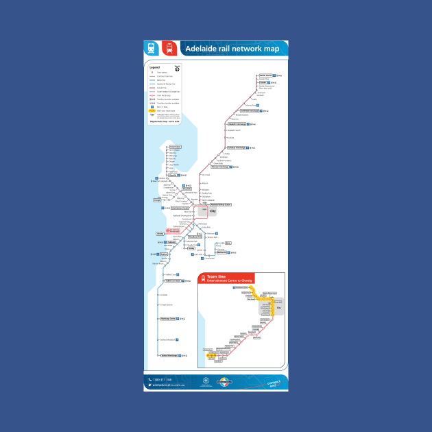 Adelaide - Australia - Rail Map - HD by Superfunky