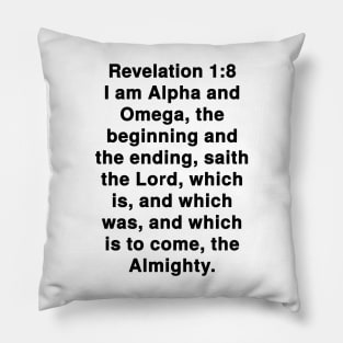 Revelation 1:8 King James Version Bible Verse Typography Pillow