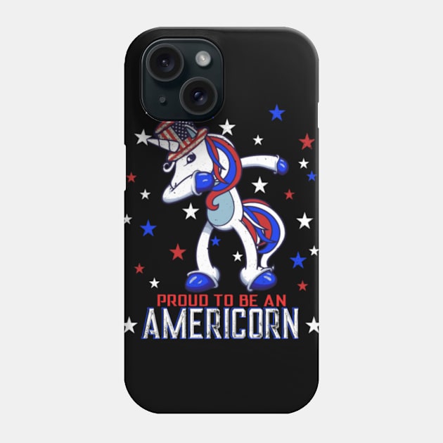 Dabbing Unicorn 4th of July- Phone Case by Xizin Gao