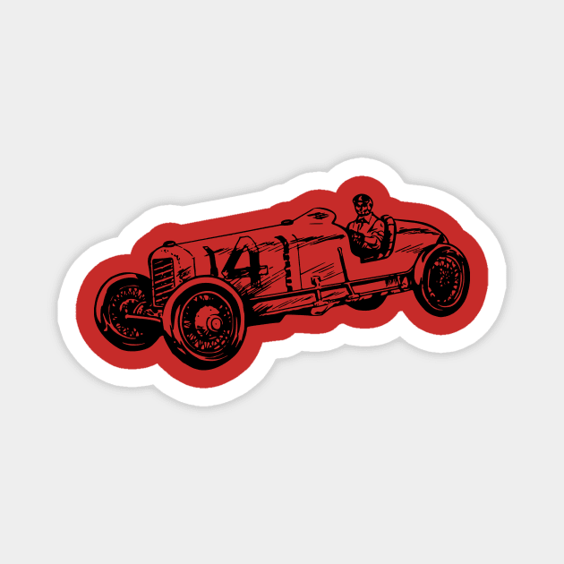 Vintage car in black and white Magnet by Montanescu