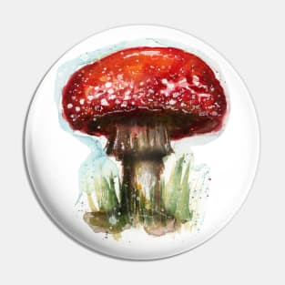 Amanita muscaria - Red Cap Mushroom Pin