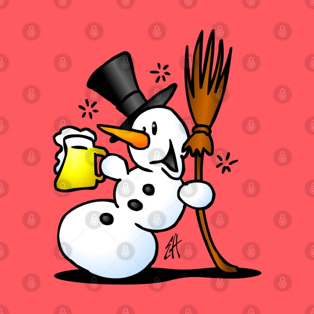 Snowman drinking by Cardvibes