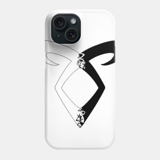 Shadowhunters rune / The Mortal Instruments - Angelic power rune half solid half silhouette (black) - Clary, Alec, Izzy, Jace, Magnus - Malec - Parabatai Phone Case