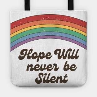 Harvey Milk Hope Will never Be Silent vintage Rainbow Tote