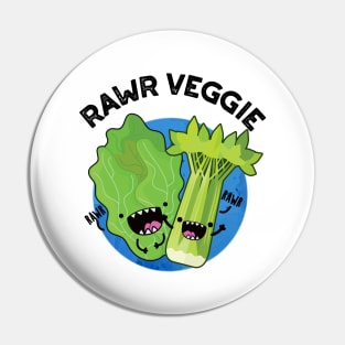 Rawr Veggie Cute Food Pun Pin