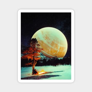 Keeping Watch - Space Collage, Retro Futurism, Sci-Fi Magnet