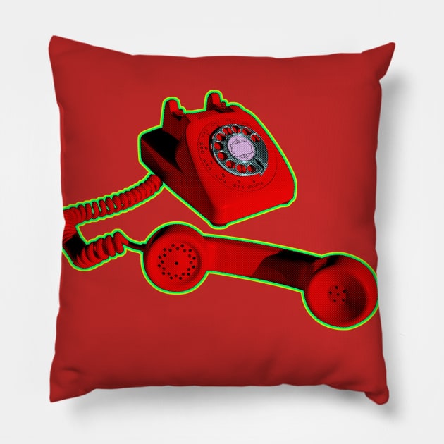 Call Me on The Red Telephone Pillow by callingtomorrow