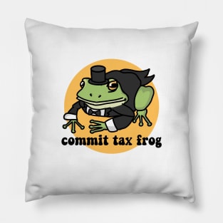 Commit Tax Frog Sticker Pillow