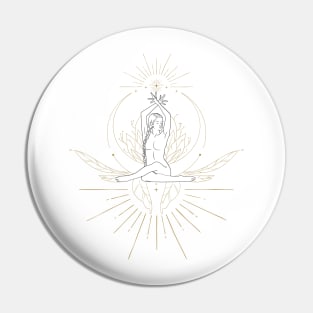 Moon Child meditating Pin