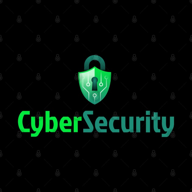 Cyber Security Lock Green by Cyber Club Tees