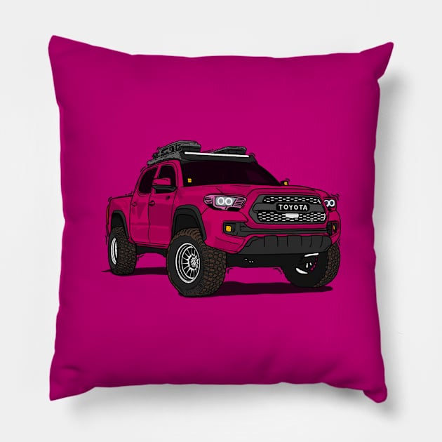 Toyota 4Runner Pink Pillow by 4x4 Sketch