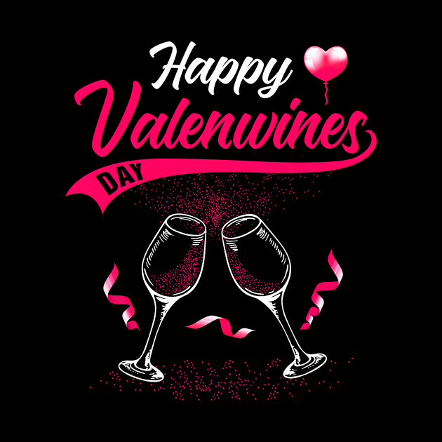 Happy Valenwines Day Heart and Wine Funny Valentines Day by TMSTORE