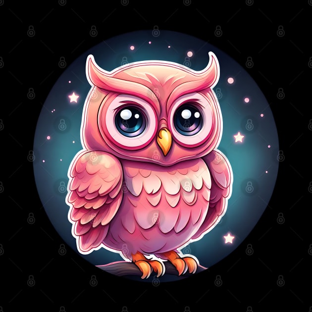 This Owl is Starring! Cute owl on a starry sky by Té de Chocolate