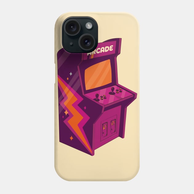 Cool Retro Arcade Machine with Funky 70s Graphics Phone Case by SLAG_Creative