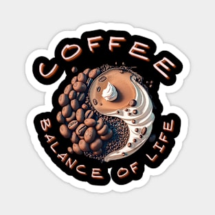 Funny Coffee Ying Yang sign Magnet