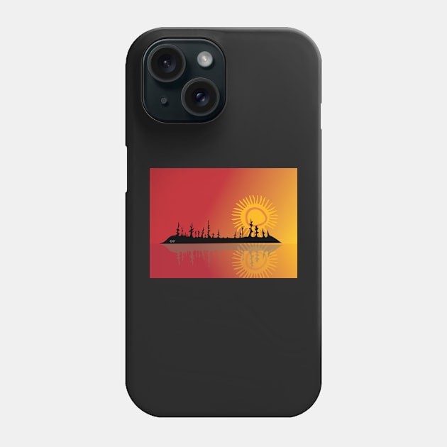 Summer  Sunset Landscape Niibin Indigenous WAWEZHI CANADA Phone Case by WAWEZHI