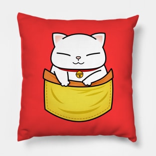 White Chubby Cat Pocket Kitty Pillow