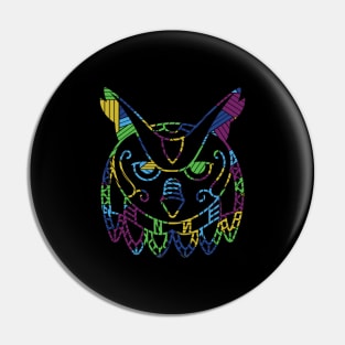 Funny owl colorful t-shirt Pin