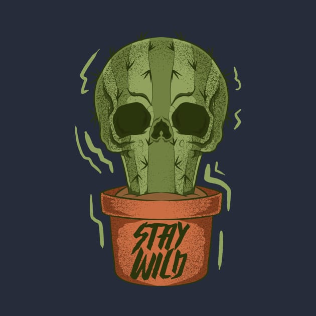 cactus skull stay wild by the house of parodies