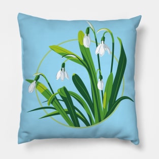 Snowdrop Flowers Pillow