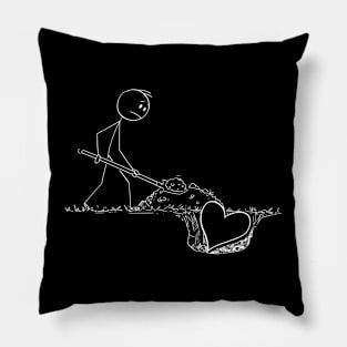 Death of the heart Valentine Stick Figure Men Pillow