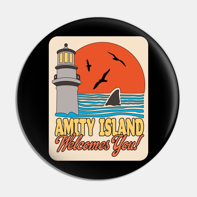 Jaws — Retro Amity Scene Pin by GraphicGibbon