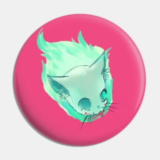 Wisp - ghost cat Pin