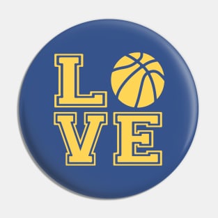 I Love Basketball - Gold Font Pin