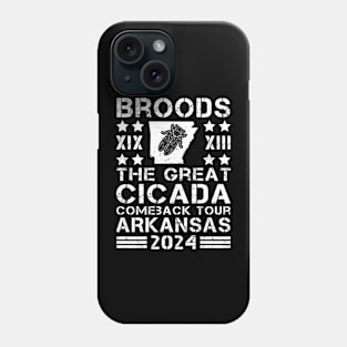 Great Cicada Comeback Tour Arkansas 2024 Cicada broods XIII and XIX in Arkansas Phone Case