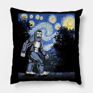 Bigfoot Van Gogh starry night Pillow