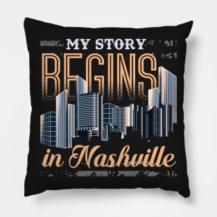 Nashville Tennessee Skyline Tshirt for Women, Men, & Kids Pillow