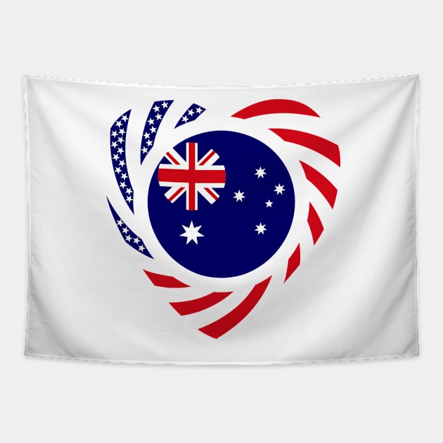 Australian American Multinational Patriot Flag Series (Heart) Tapestry by Village Values