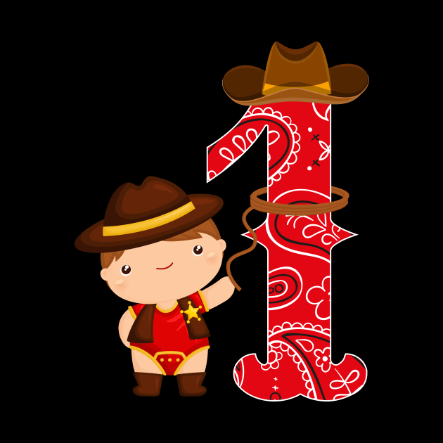 Kids 1st Birthday One Year Old Baby Cowboy Party Western Rodeo by HollyDuck