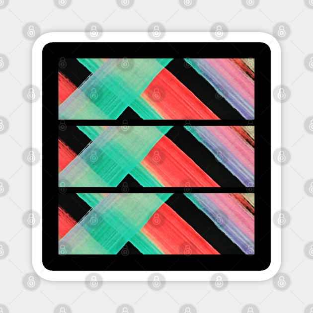 Painted Abstract Stripes Magnet by Kenen's Designs