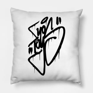 "YoToys" Design Graffiti Writing Tag No.1 - black Pillow