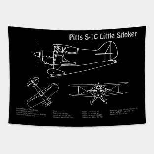 Betty Skelton Pitts S-1C Little Stinker Blueprint - PDpng Tapestry