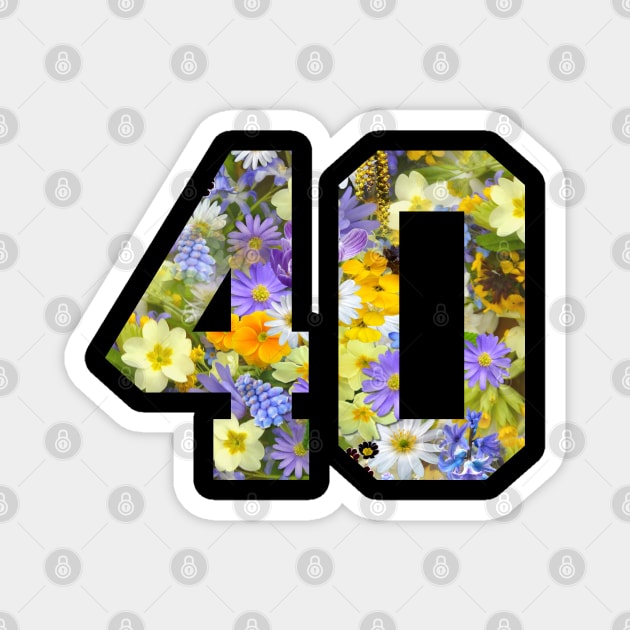 Floral Number 40 Magnet by Eric Okore