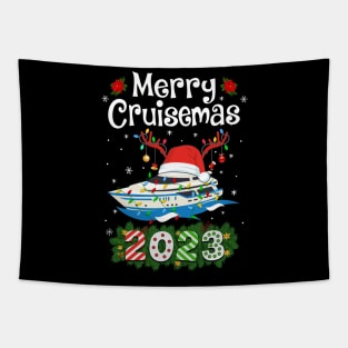 Merry Cruisemas 2023 Christmas Santa Reindeer Cruise Tapestry